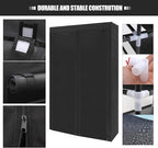ERONE Shoe Rack Storage Organize, 28 Pairs Portable Double Row with Nonwoven Fabric Cover Shoe Shelf Cabinet for Closet