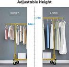 HOKEEPER Clothing Rack Gold Clothes Rack Heavy Duty Garment Rack for Hanging Clothes 525LBS Commercial Clothing Racks with Wh