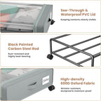 Under Bed Storage Containers with Clear Lid, Large Under Bed Storage with Wheels,6.22"H Under Bed Containers Rolling Under Be