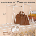 Wire Shelf Dividers for Closet: Tall 16 Pack 12-Inch Deep Adjustable Organizer for Shelves,Metal Rack Separator for Clothes, 
