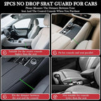 Car Seat Gap Filler Set of 2, Upgraded Car Side Seat Gap Fillers with Organizer, Cup Holder & Hook Function, Inserts Between Front Seats Console Catcher 4in1 Gap Stopper Fill Plug Storage Box (Beige)