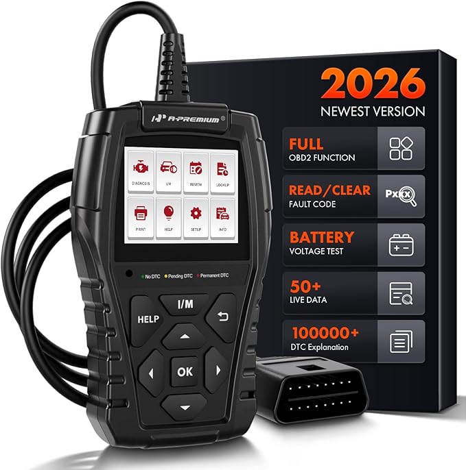 A-Premium AD200 Professional OBD2 Scanner Car Diagnostic Tool, OBDII EOBD Code Reader, Enhanced Check Car Engine Light