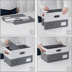 PRANDOM Foldable Storage Bins with Handles [3-Pack] Fabric Collapsible Storage Boxes Baskets Cubes Containers with Handles fo