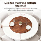 24" Wood Lazy Susan, Large Solid Turntable Serving Tray for Tabletop, Smooth Rotating Round Tray for Kitchen Counter, Dining 