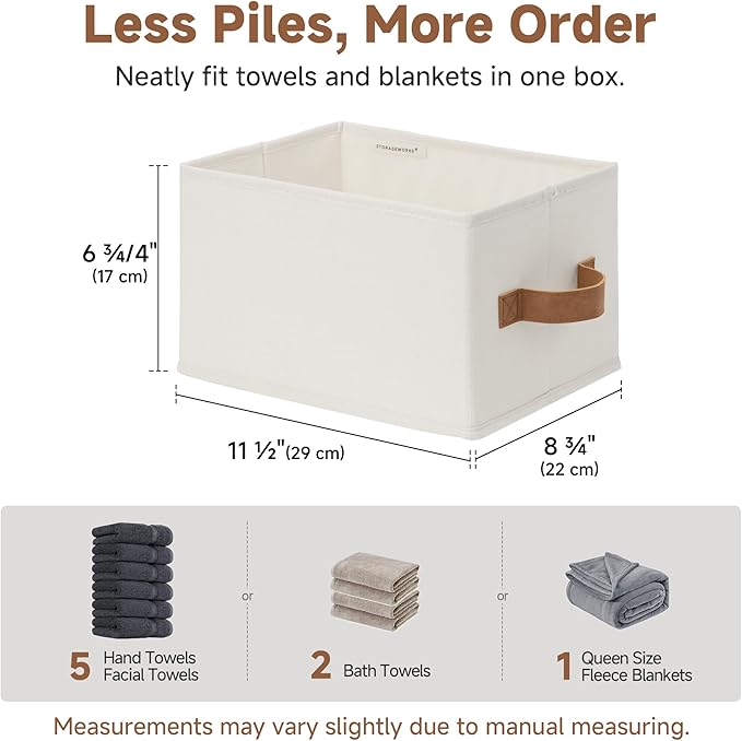 StorageWorks Closet Organizer Storage Baskets, Storage Bins for Shelves, Fabric Organization and Storage, Foldable Closet Org