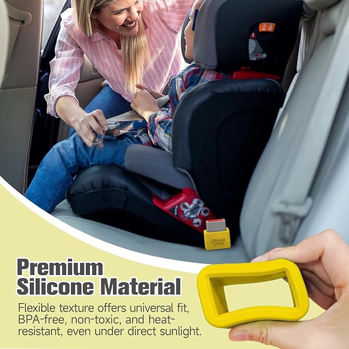 Morlike Silicone Belt Buckle Seatbelt Holder (Yellow)
