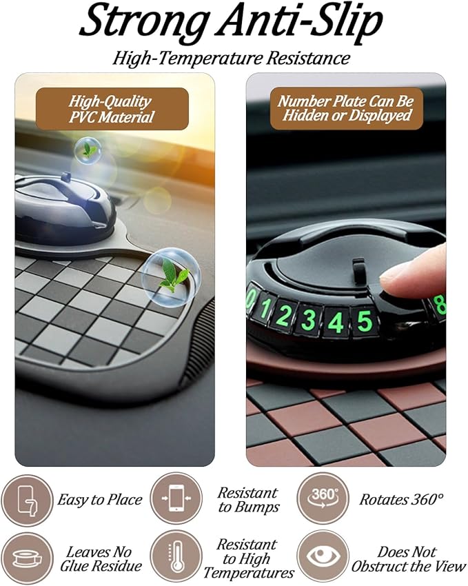 Multifunction Anti Slip Phone Mat for Car Multi Functional Dashboard Antislip Holder 360 Rotating Universal Dash Multifunctio