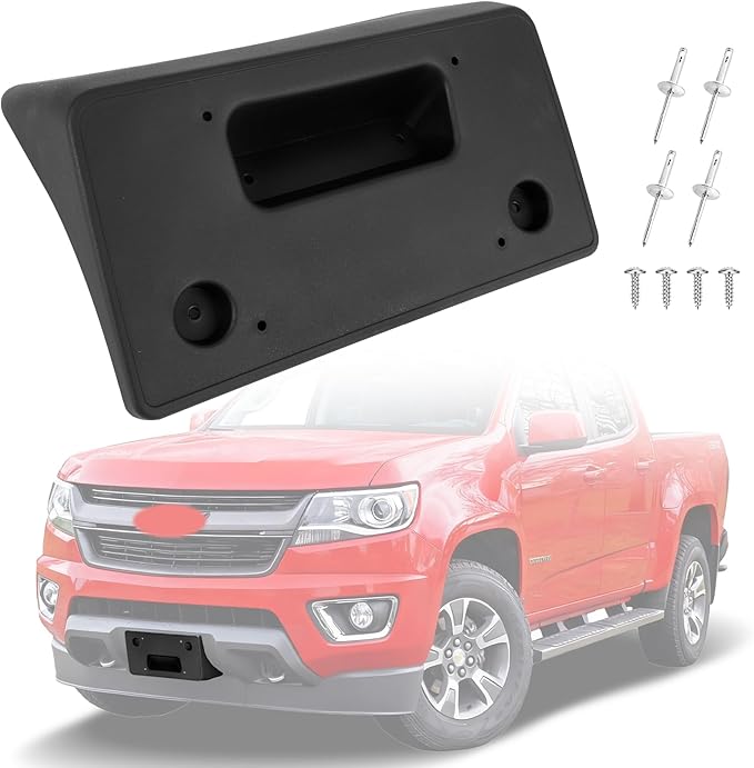 Front Bumper License Plate Frame Bracket Compatible with Chevy Colorado/GMC Canyon 2015 2016 2017 2018 2019 2020, Black Licen