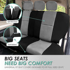 FH Group Car Seat Covers PU Leather 3 Row 8 Seater Car Seat Covers, Airbag Compatible and Split Bench - Fit Most Car, Truck, 