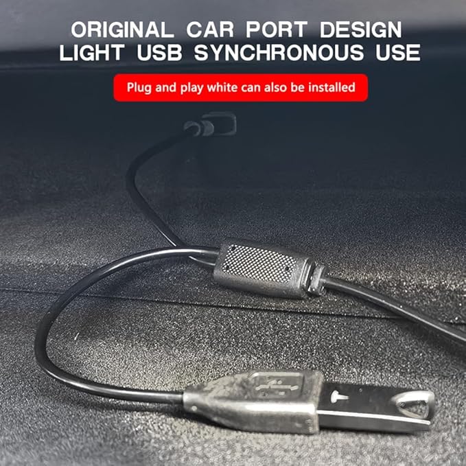 Interior Car LED Strip Lights for Tesla Model 3 Y 2021-2023, Plug-and-Play, Ambient Light with Human Sensor, Center Console Dashboard Inside Car Lighting Decorations