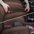 Car Seat Gap Filler Set of 2, 3IN1 Seat Side Gap Filler Plug with Storage Slot & Hook Function, Soft Foam Universal Fit Car SUV Truck Fill Gap Between Seats Console Organizer（Narrow Deep Brown）