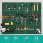 PegBoard, 68PCS Heavy Duty Metal Pegboard with Hooks, Heavy Duty Peg Board for Walls Home, Garage Tool Storage, Workbench, Cr