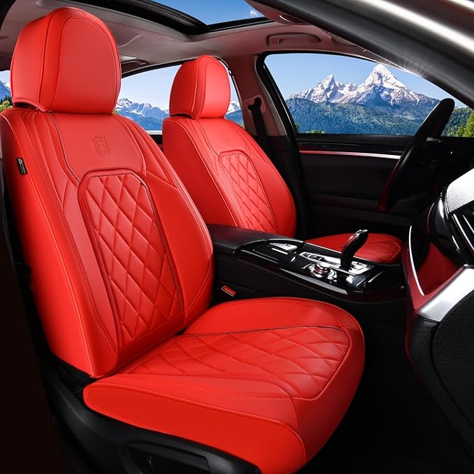 Coverado Leather Seat Covers, Car Seat Cover Front Seats, Waterproof Seat Covers, Luxury Faux Leather Car Seat Protectors, Re