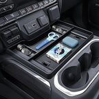 Center Console Organizer Compatible with 2019-2022 Chevy Silverado/GMC Sierra 1500 & 2020-2023 Silverado/Sierra 2500HD 3500HD Accessories Armrest Storage Tray (Full Console w/Bucket Seats Only)