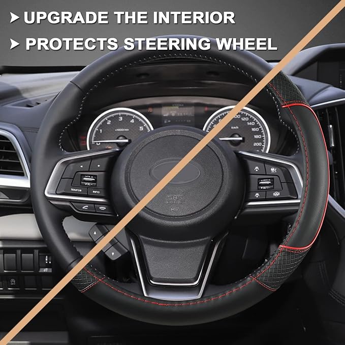 GIANT PANDA Customized Auto Steering Wheel Cover for Subaru Forester, Car Steering Wheel Cover for Subaru Outback and Crosstr