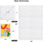 6Pcs Peg Board, Pegboard Wall Organizer Panels, White Pegboard Wall Mount, ABS Pegboard for Craft Room Garage Kitchen Worksho