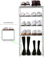 Jucaifu Stackable Small Shoe Rack, Entryway, Hallway and Closet Space Saving Storage and Organization (10-Tier, Green)