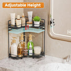 VITVITI 2-Tier Corner Bathroom Counter Organizer, Bathroom Countertop Organizer Storage for Sink, Metal Mesh Makeup Organizer