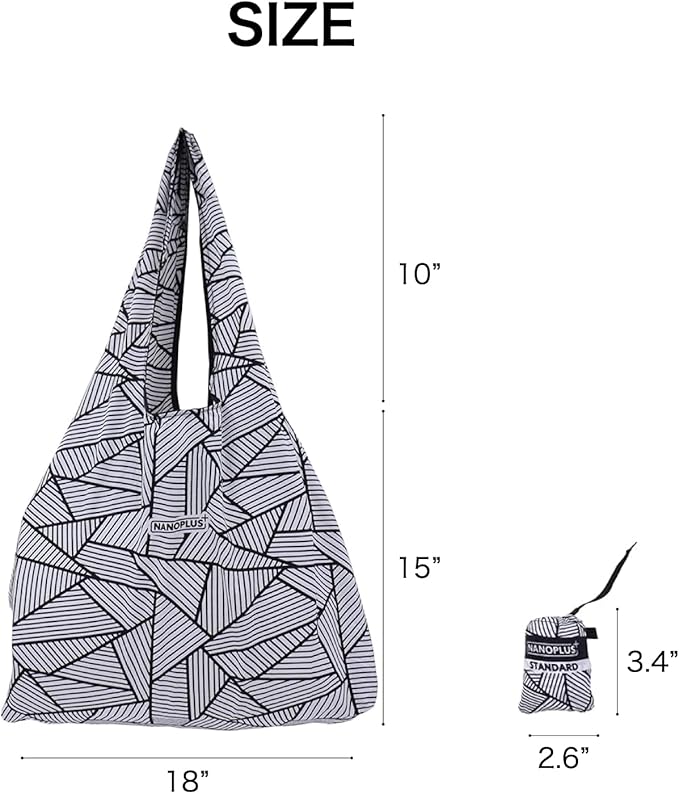 Compact Reusable Grocery Tote Bag – Lightweight, Foldable & Packable Shopping Bag for Travel