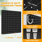 FZK Peg Board, 74PCS Metal Pegboard Wall Organizer Kit. Heavy Duty Pegboard, Peg Boards, Pegboard for Walls, Black Pegboard f