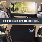 ZATOOTO Car Window Curtains - 2 Pcs Black Silk Side Rear Protection Covers - Magnetic Privacy Sun Shade Keeps Cooler for Baby Kids Sleeping