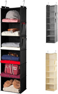Handy Laundry Hanging Closet Organizer - 6 Shelf Storage for Clothes, Sweaters, Shoes & Accessories - Space-Saving Wardrobe S