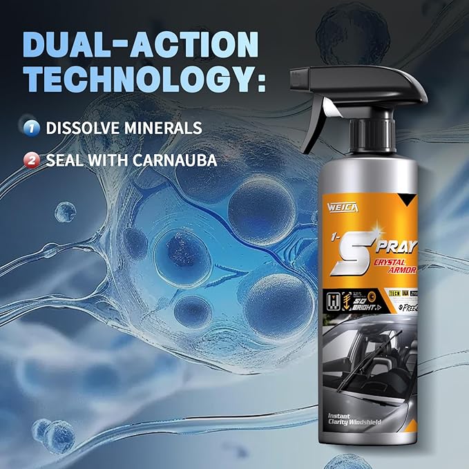 Spray Ultimate Glass Care Kit: 3-in-1 Water Spot Remover, Rain Repellent & Anti-Fog Interior Spray for Car Windshield & Windo