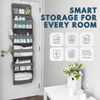 Over The Door Organizer Hanging with 5 Large & 6 Side Pockets 5 Tier Behind Door Storage 50 lbs for Closet, Nursery, Bathroom