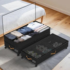 Under Bed Storage with Wheels 4-Pack, 75L XXL Under the Bed Storage Containers Large, 12" Tall Adjustable Storage for Underbe