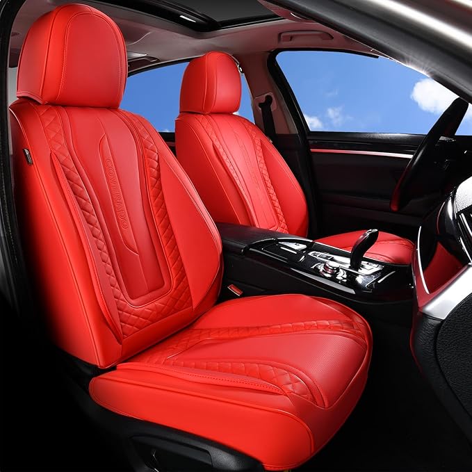 Coverado Car Seat Covers Full Set, Front Seat Cover and Back Seat Covers for Cars, Faux Leather Waterproof Seat Covers, Car S