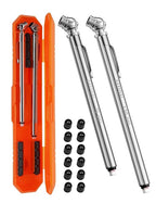 AstroAI Pencil Tire Pressure Gauge 2 Pack (10-75PSI, 10-120PSI ±2% Span), Valve Caps with Case, Stainless Steel Body, and Metal Made Nozzle 3 Measurements for Cars, Bikes, Vehicles, Pickups