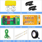 AUTODECO 105 PCS Roadside Car Emergency Assistance Kit with Portable Air Compressor Jumper Cables