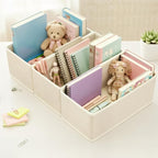 Small Drawer Organizer Clothes 3 Pack Khaki, 11' Socks and Underwear Fabric Storage Bins, Wardrobe Closet Dresser Drawer Divi