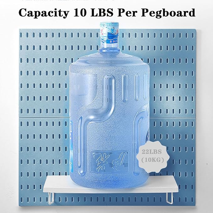 8-Pack 22"x44" Plastic Pegboard Panels Durable Modular Organizer Boards for Wall Storage, Garage, Workshop & Craft Room – Lig