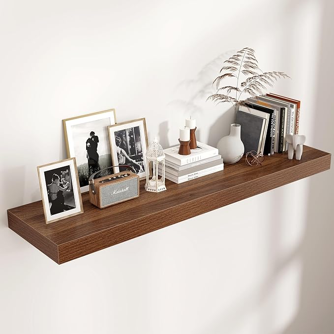 Floating Shelves for Wall, 48 Inch Wide x 12 Inch Deep Floating Shelves, Long Wood Floating Wall Shelf Shelves for Living Roo