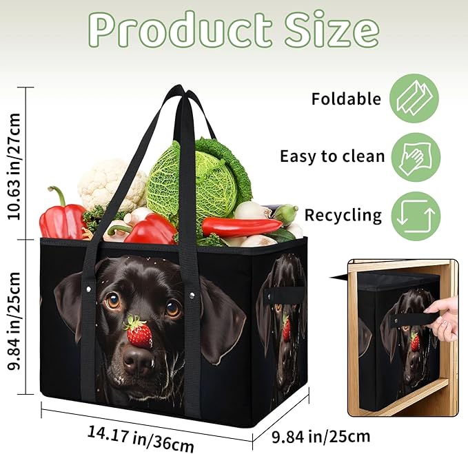 Reusable Grocery Bag Foldable Shopping Tote Bag with Handles Reusable Shopping Bags Large Kitchen Grocery Bags