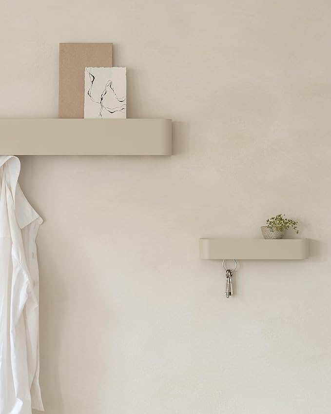 Kazai. Key Holder for Wall 'Tone' | Minimalist Key Hooks Design from Berlin | Modern Key Hanger with Metal Shelf | Key Hook W