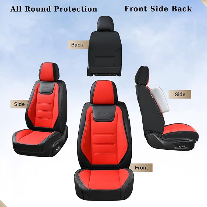 Coverado Car Seat Covers, Front Covers for Cars, Car Seat Cover Front Seats, Car Seat Protector Waterproof, Leather Car Seat 