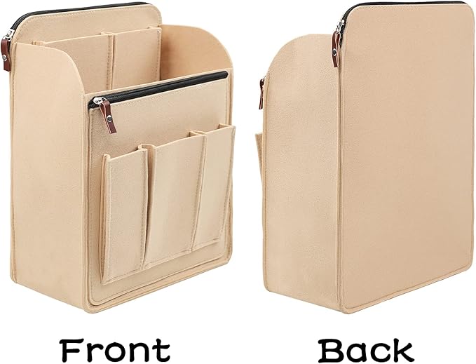 Surblue Felt Backpack Organizer Insert for Travel Rucksack and Daypack, Bag Insert Liner Pocket with Zipper, Large Capacity D