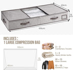 TAILI Under Bed Vacuum Storage Bags for Comforters and Blankets, Save 80% Space, Large Capacity Foldable Cationic Storage Box