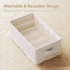 3 Pack Large Wardrobe Clothes Organizer and Storage, Fabric Sweater Organizer for Closet with Handles 5 Grids Foldable Drawer