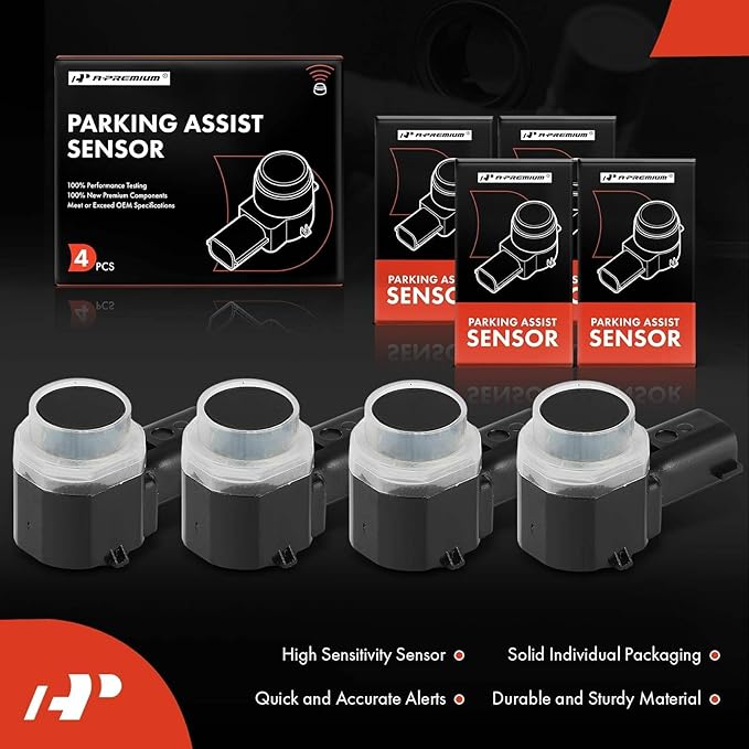 A-Premium 4-PC Rear Reverse Backup Parking Assist Sensor Compatible with Select Ford Models - Explorer 2013-2015 From 8/11/12, Flex 2013-2018, Replace# DA8Z15K859A