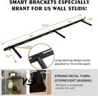 BGMG Wood Floating Shelves for Wall 54 inch Set of 2,White Floating Shelves,Solid Wood Wall Mount Shelves for Bathroom Living
