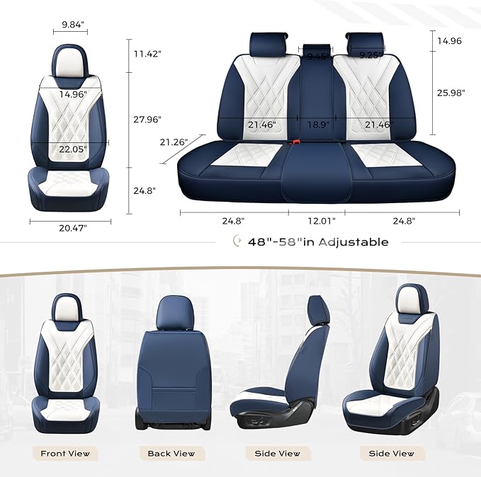 Coverado Car Seat Covers, Front Covers for Cars, Car Seat Cover Front Seats, Automotive Seat Cover, Waterproof, Leather Car S