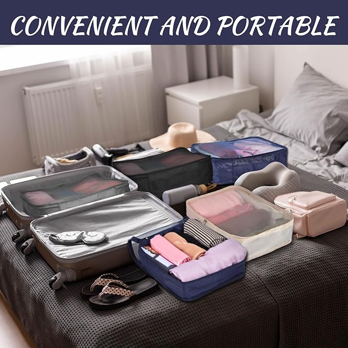 Silkfly 8 Pcs XL Packing Cube for Travel Luggage Organizer Suitcase High Capacity Large Packing Bag Bulk Reusable Mesh Travel
