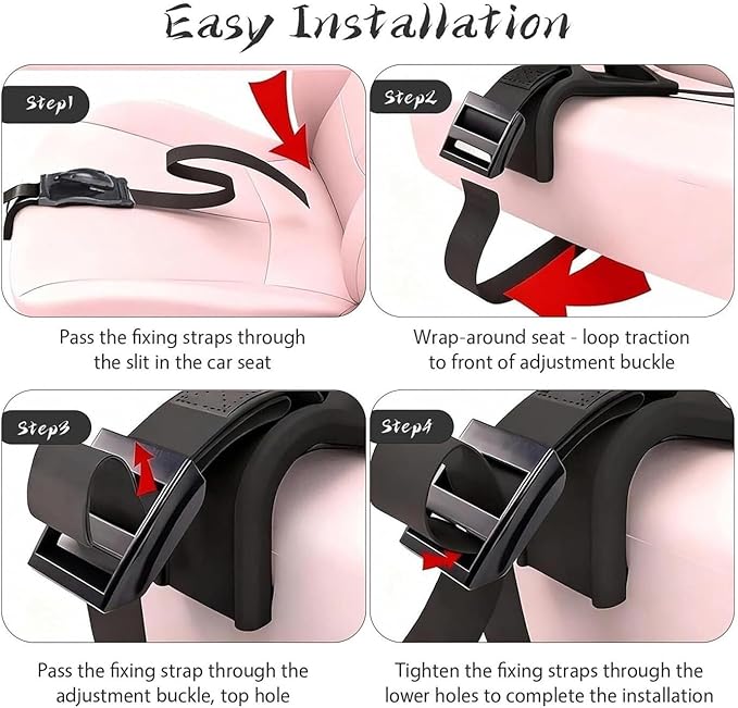 Car Seat Belt Cover for Pregnancy, Soft Harness for Neck and Abdomen Protection, with Adjustable Strap Soft Harness, Comfort Enhancer for Maternity Car Universal Travel(Black)