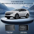 BIBIBO 2Pack for 2025 Murano Center Console Organizer 2025 Nissan Murano SV/SL/Platinum Console Armrest Tray +2025 Murano Wireless Charging Silicone Mat Murano 2025 Insert Organizer Nissan Murano 2025