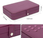 LANDICI Small Jewelry Box for Women Girls, PU Leather Travel Jewelry Case, Portable Jewelry Organizer Storage Holder Display 