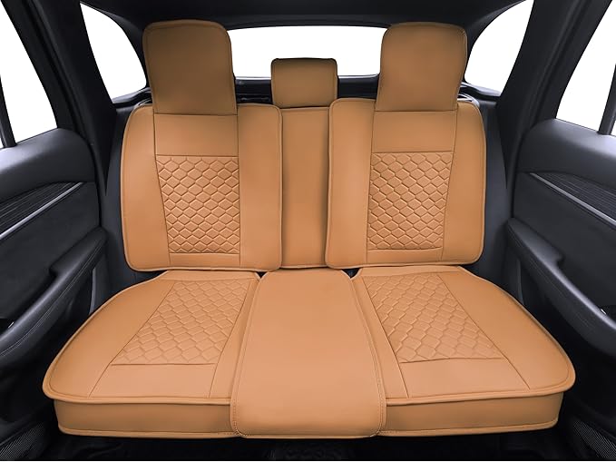 Elantrip Car Seat Cover Full Set Leather Car Seat Protector Universal fit for Most Cars SUVs and Trucks Water Proof Front and