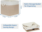 Temary Cube Storage Baskets 4 Pack 13x13 Fabric Cube Storage Bins for Clothes, Large Baskets Boxes with Handles, Canvas Baske